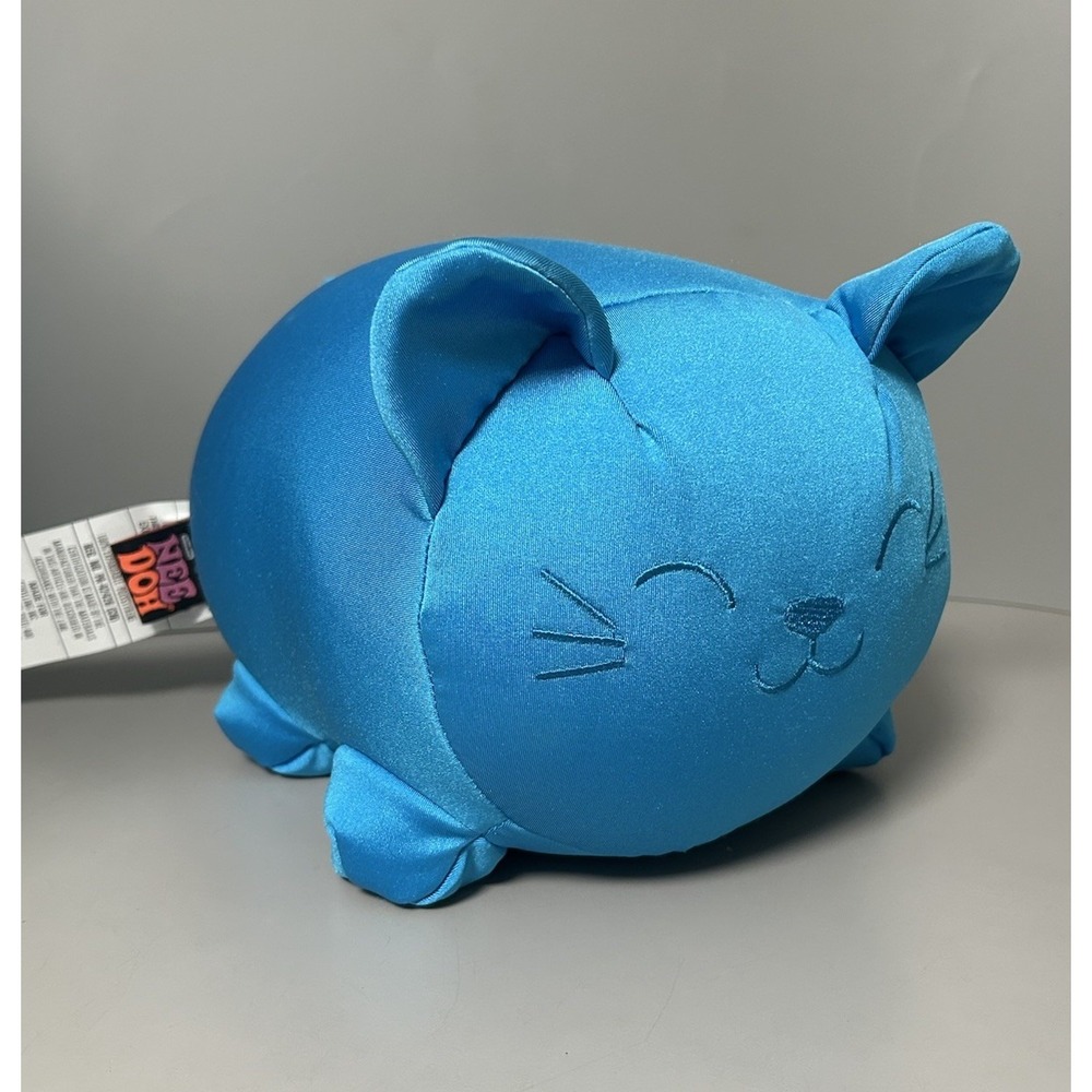 Nee Doh Dohzee 12" Plush Cool Cat Blue Squishy Microbead Pillow RARE!